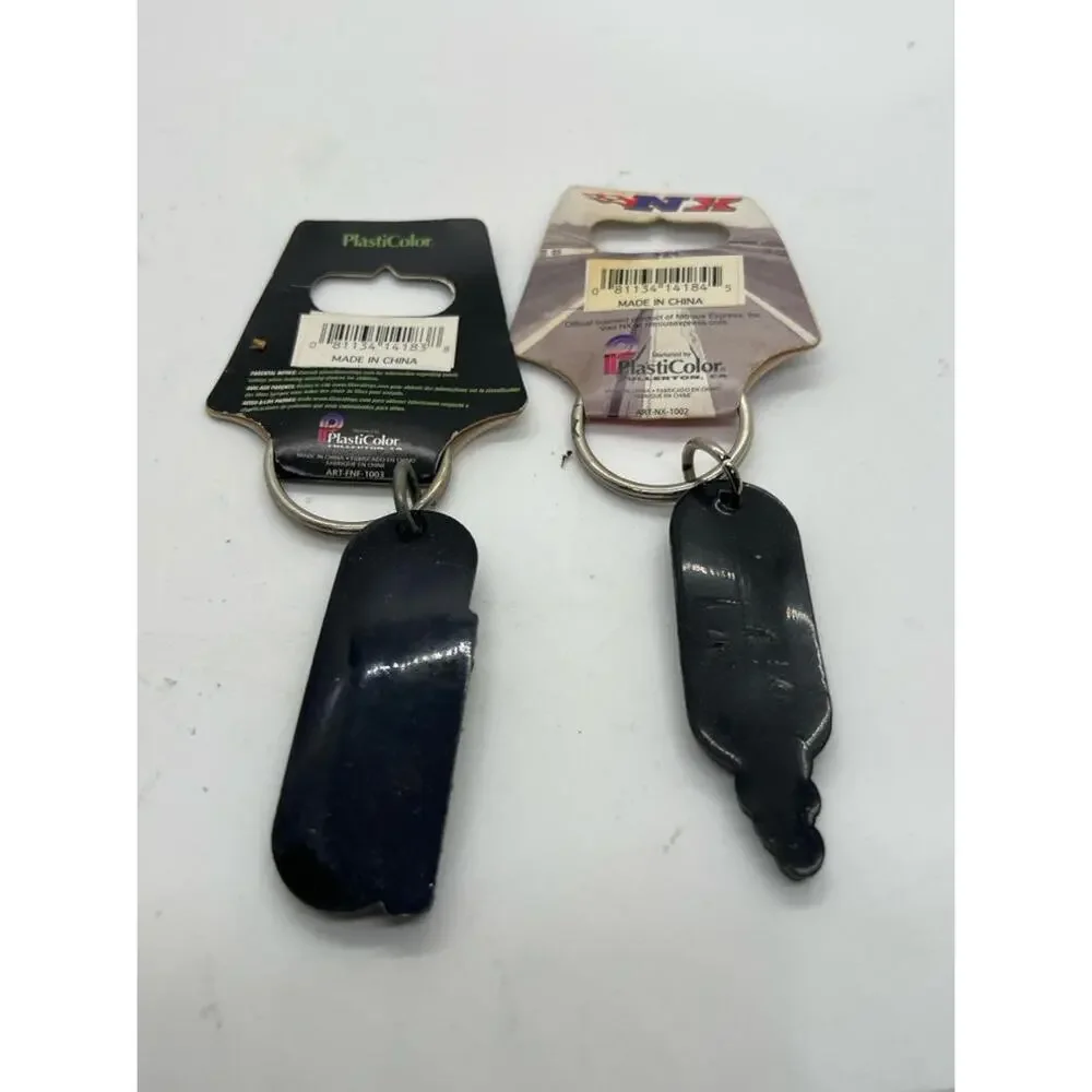 Lot(2) New old stock Fast & the Furious and NX Express Plastic Color Keychain